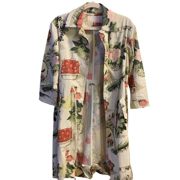 Cooper by Trelise Lounge Wear/Jacket Size 6-8 Womens Multi Color Fruit & Flowers - Picture 1 of 8